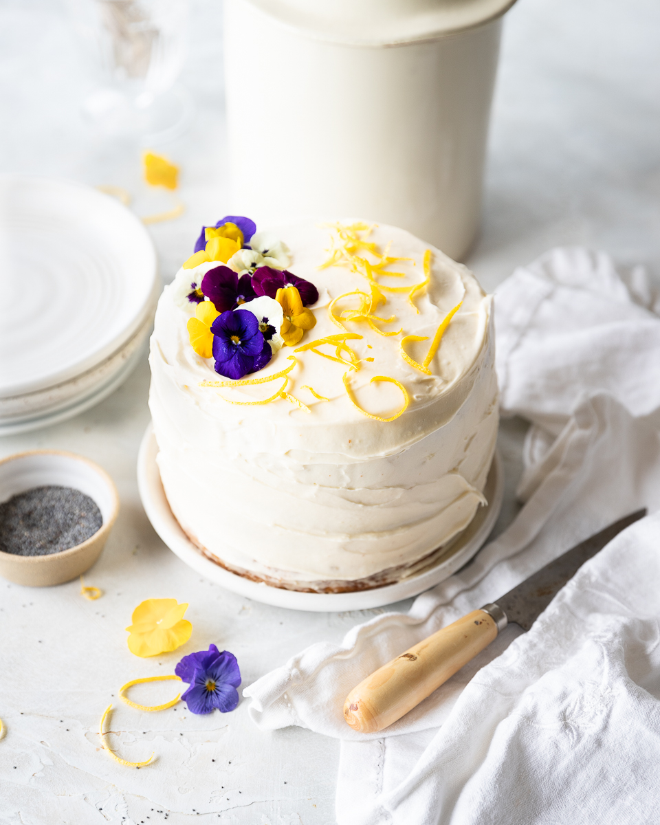 Lemon Poppy Seed Cake with Cream Cheese Frosting ⋆ Growing Up Cali